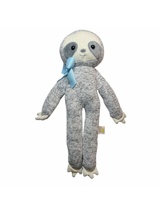 Animal Adventure Other - Animal Adventure Sloth Plush Gray Knit Stuffed Animal 18” Blue Bow